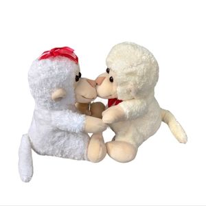 Walmart Kissing Monkeys Plush Beanbag Stuffed Animal Toy Valentine's